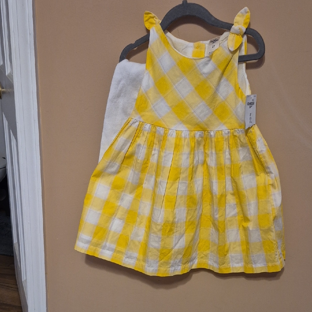 Bright Yellow and White Plaid Dress